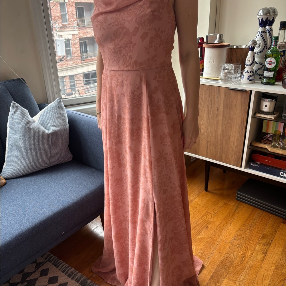 Wayf Dusty Rose Floral Jacquard Maxi Dress